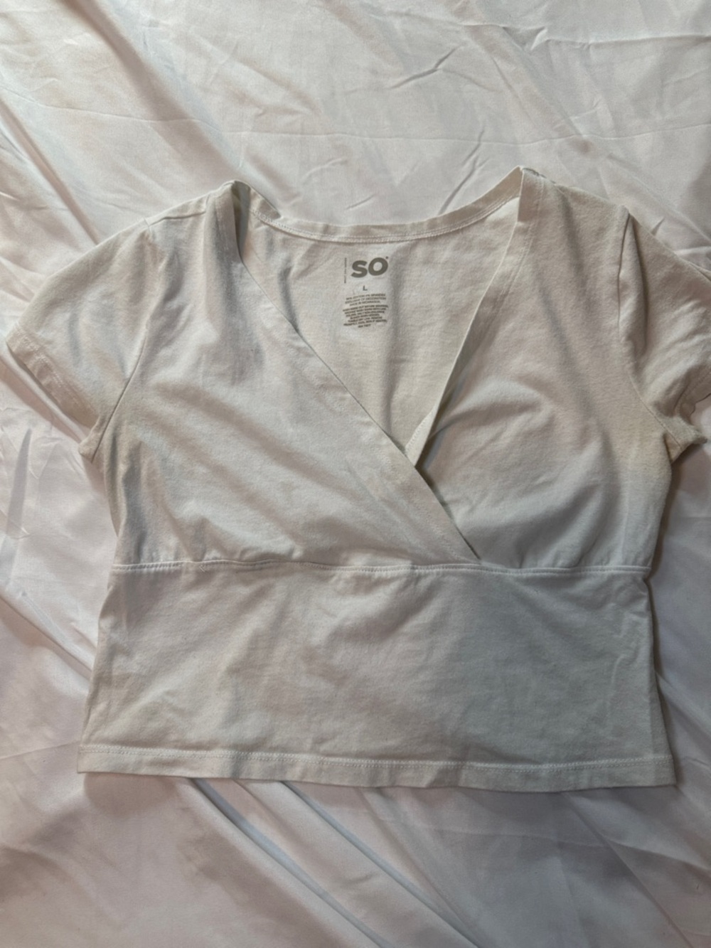 SO White Wrap-Style Crop Top